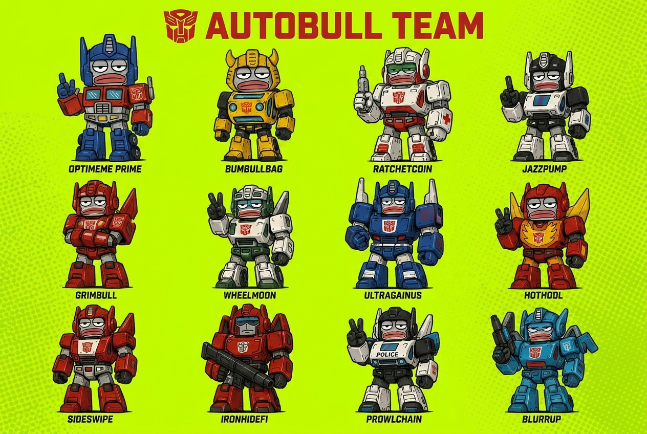 MemeFormers Autobull team character line-up