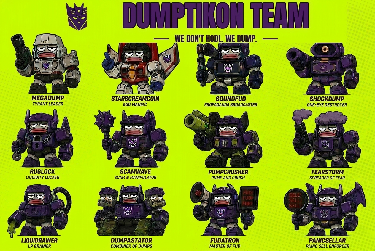 MemeFormers Dumptikon team character line-up